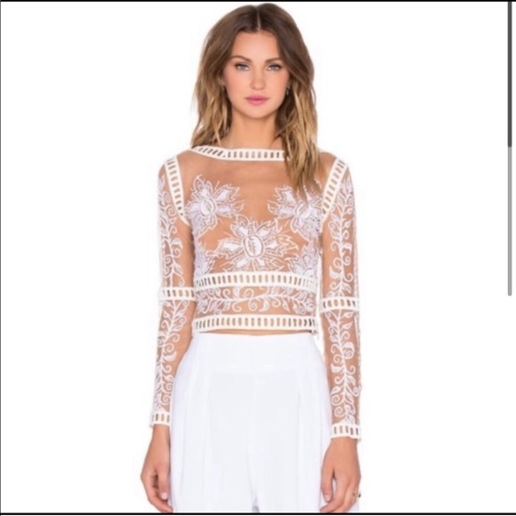For Love And Lemons Tops - Rare FOR LOVE & LEMONS DESERT NIGHTS MESH CROP TOP Sz M Worn Once